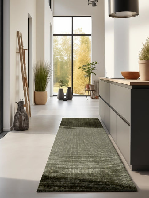 Lopers - Hanse Home bouclé juten loper Jaipur Junglegroen - Vloerkledenloods