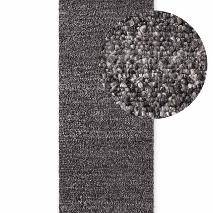 Lopers - Ted Baker Notting Hill zacht bouclé kortpolig loper Portobello Donkergrijs - Vloerkledenloods