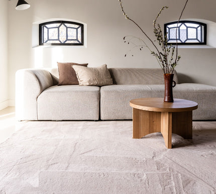 Zacht Hoogpolig Vloerkleed Lux Beige / Taupe
