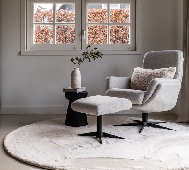 Rond Zacht Hoogpolig Vloerkleed Lux Creme