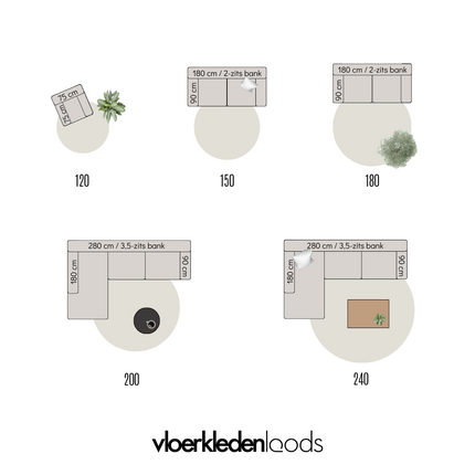 Rond vloerkleed wollen Antraciet - Cobble Stone