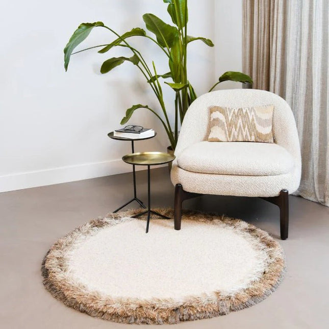 Maatwerk Vloerkleden - Rond modern vloerkleed Ombre Sand Camel 12 - Karpi - Vloerkledenloods