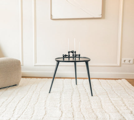 Scandinavisch vloerkleed Malin creme/wit