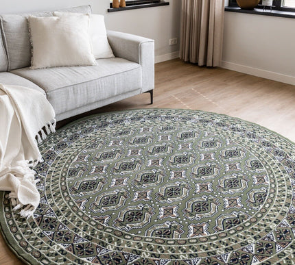 Rond Vintage Vloerkleed Rond Marad Groen Interieur05