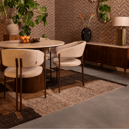 Moderne vloerkleden - Dutchbone vloerkleed Briton Brown - Vloerkledenloods