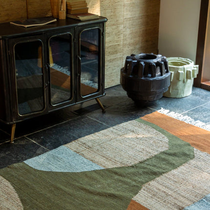 Moderne vloerkleden - Dutchbone vloerkleed Pavilion Naturel Green Brown - Vloerkledenloods