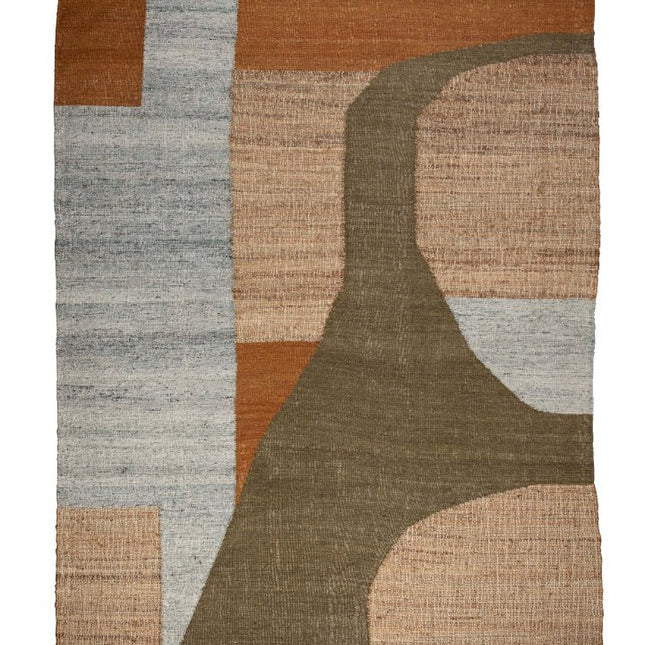 Moderne vloerkleden - Dutchbone vloerkleed Pavilion Naturel Green Brown - Vloerkledenloods
