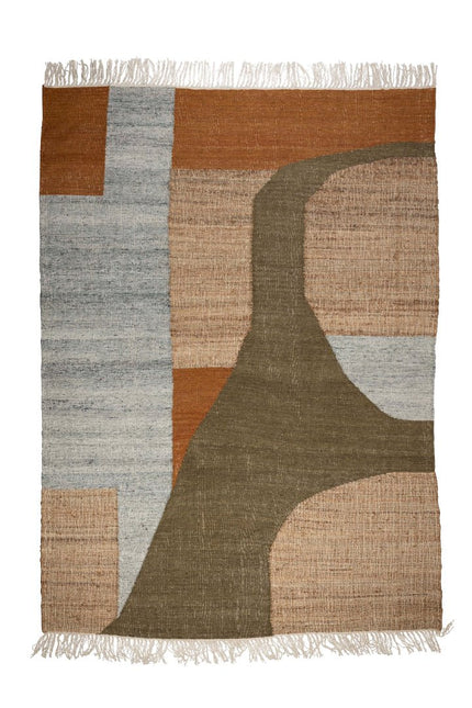 Moderne vloerkleden - Dutchbone vloerkleed Pavilion Naturel Green Brown - Vloerkledenloods