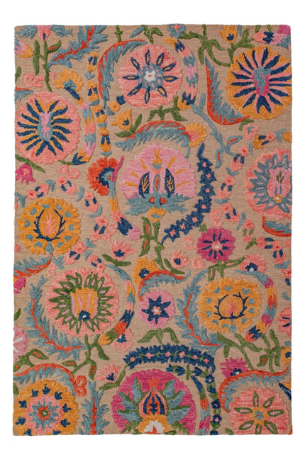Moderne vloerkleden - Flair Rugs vloerkleed Amira Floral Wool Multi - Vloerkledenloods
