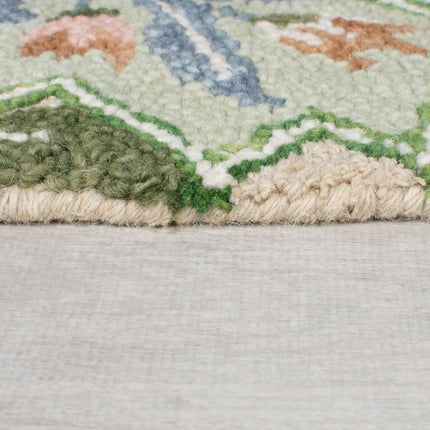 Moderne vloerkleden - Flair Rugs vloerkleed Bryony Shaped Floral Groen - Vloerkledenloods