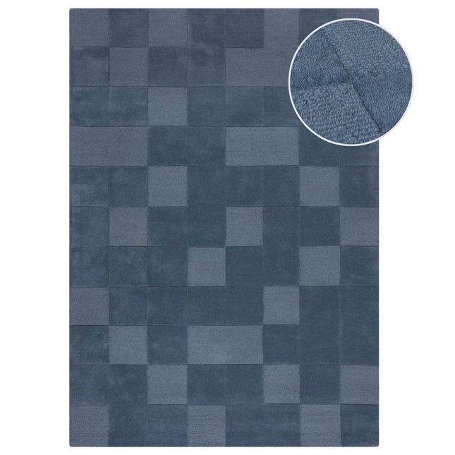 Moderne vloerkleden - Flair Rugs vloerkleed Checkerboard Blauw - Vloerkledenloods