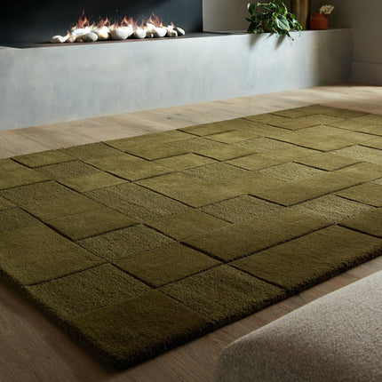 Moderne vloerkleden - Flair Rugs vloerkleed Checkerboard Groen - Vloerkledenloods