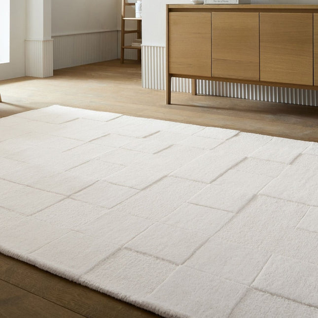 Moderne vloerkleden - Flair Rugs vloerkleed Checkerboard Ivoor - Vloerkledenloods