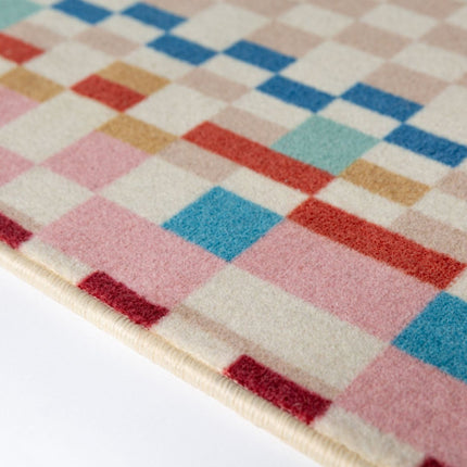 Moderne vloerkleden - Flair Rugs vloerkleed Checkered Border Multi - Vloerkledenloods