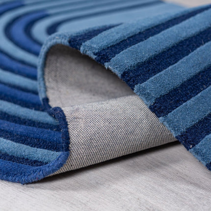 Moderne vloerkleden - Flair Rugs vloerkleed Conway Retro Shaped Donkerblauw - Vloerkledenloods