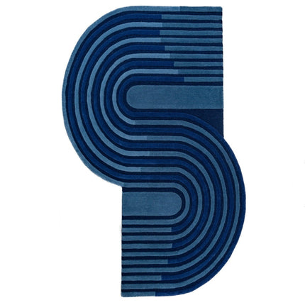 Moderne vloerkleden - Flair Rugs vloerkleed Conway Retro Shaped Donkerblauw - Vloerkledenloods