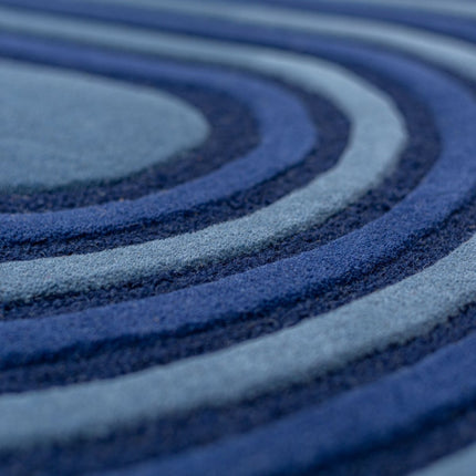 Moderne vloerkleden - Flair Rugs vloerkleed Conway Retro Shaped Donkerblauw - Vloerkledenloods