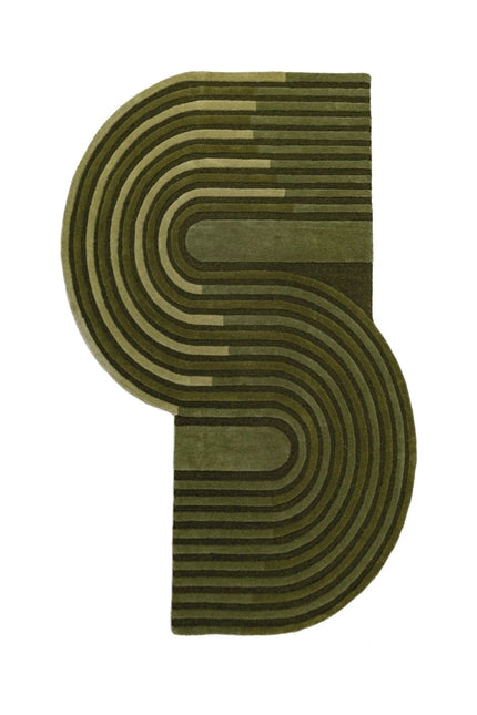 Moderne vloerkleden - Flair Rugs vloerkleed Conway Retro Shaped Olijf - Vloerkledenloods