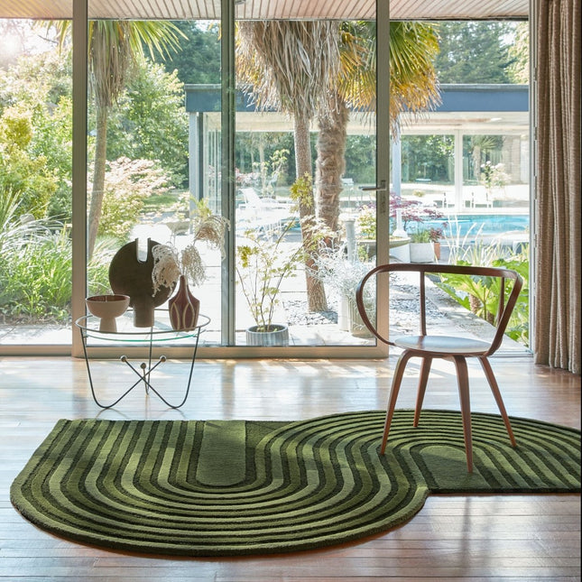 Moderne vloerkleden - Flair Rugs vloerkleed Conway Retro Shaped Olijf - Vloerkledenloods