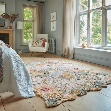 Moderne vloerkleden - Flair Rugs vloerkleed Daphne Shaped Floral Roze - Vloerkledenloods