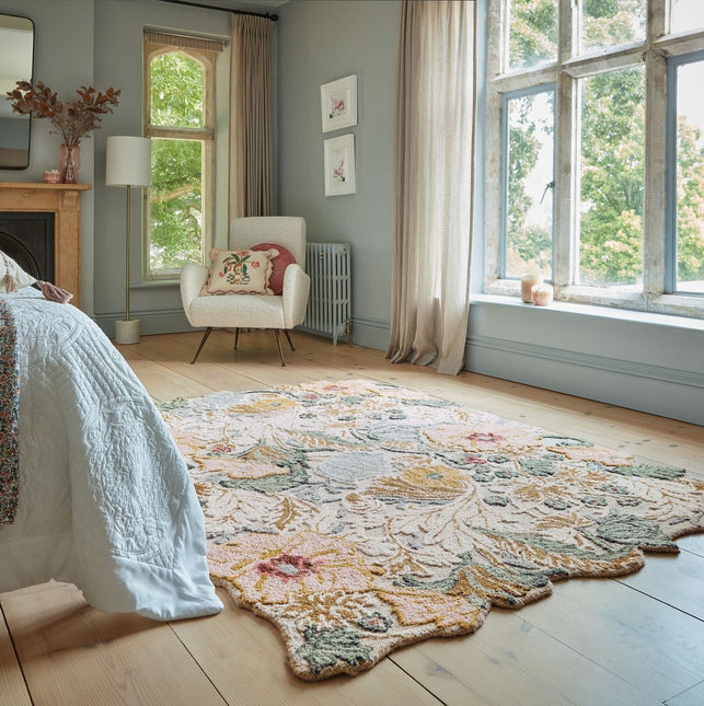 Moderne vloerkleden - Flair Rugs vloerkleed Daphne Shaped Floral Roze - Vloerkledenloods