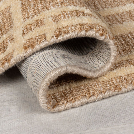 Moderne vloerkleden - Flair Rugs vloerkleed Elliot Circular Knit Beige - Vloerkledenloods