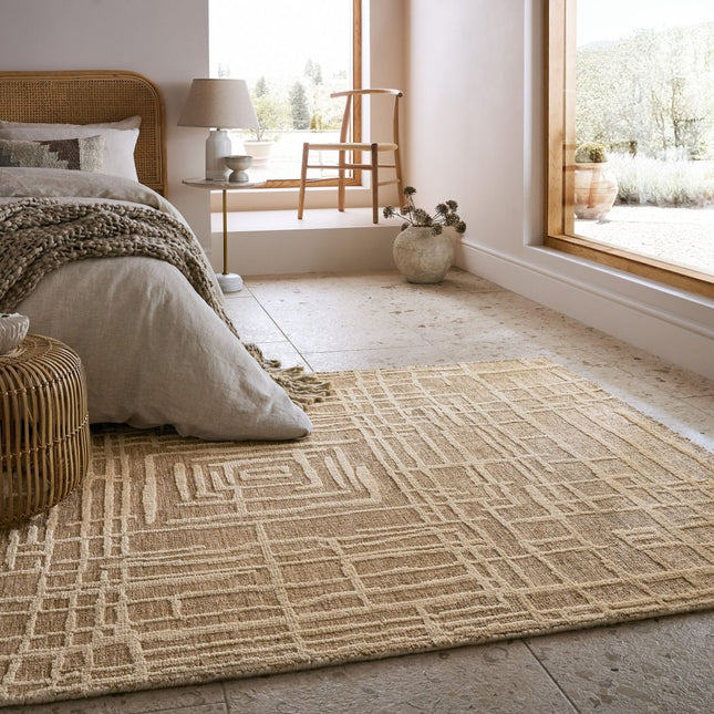 Moderne vloerkleden - Flair Rugs vloerkleed Elliot Circular Knit Beige - Vloerkledenloods