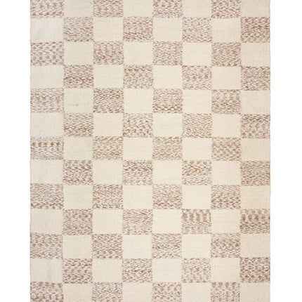 Moderne vloerkleden - Flair Rugs vloerkleed Eric Checkboard Rug Beige Naturel - Vloerkledenloods