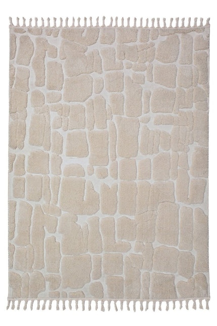 Moderne vloerkleden - Flair Rugs vloerkleed Esra Cobbled Creme - Vloerkledenloods