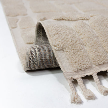 Moderne vloerkleden - Flair Rugs vloerkleed Esra Cobbled Creme - Vloerkledenloods