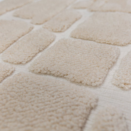 Moderne vloerkleden - Flair Rugs vloerkleed Esra Cobbled Creme - Vloerkledenloods