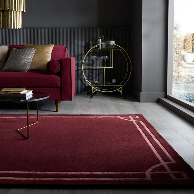 Moderne vloerkleden - Flair Rugs vloerkleed Gatsby Wool Bordeaux - Vloerkledenloods