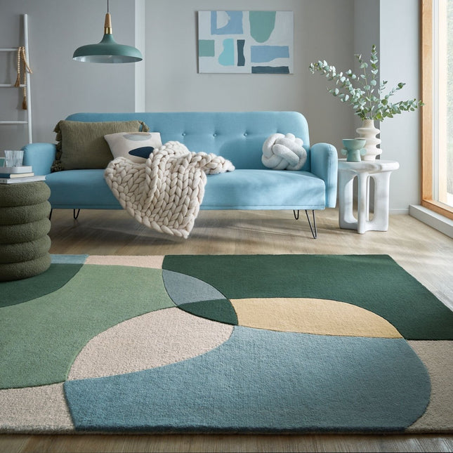 Moderne vloerkleden - Flair Rugs vloerkleed Glow Groen Blauw - Vloerkledenloods