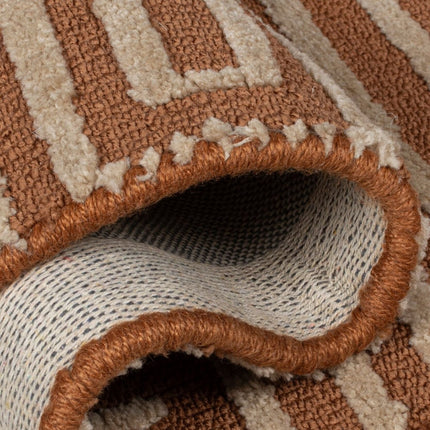 Moderne vloerkleden - Flair Rugs vloerkleed Kylo Circular Knit Terracotta - Vloerkledenloods