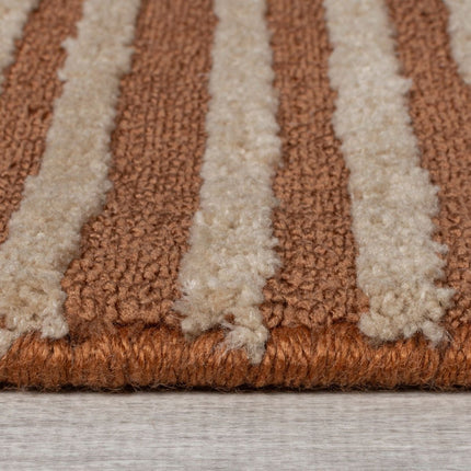 Moderne vloerkleden - Flair Rugs vloerkleed Kylo Circular Knit Terracotta - Vloerkledenloods