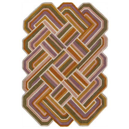 Moderne vloerkleden - Flair Rugs vloerkleed Lattice Shaped Wool Lila - Vloerkledenloods