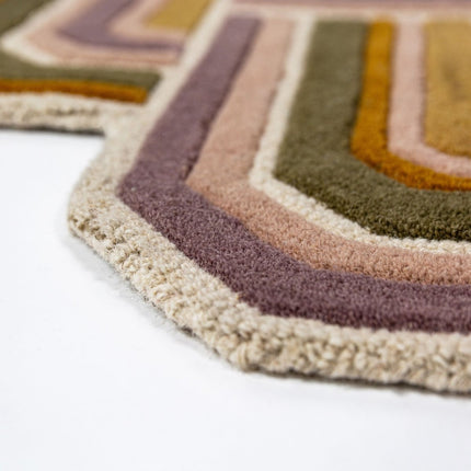 Moderne vloerkleden - Flair Rugs vloerkleed Lattice Shaped Wool Lila - Vloerkledenloods
