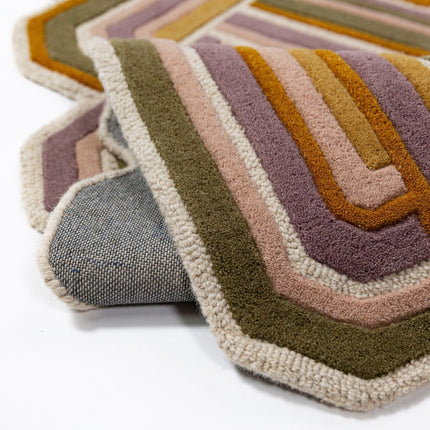 Moderne vloerkleden - Flair Rugs vloerkleed Lattice Shaped Wool Lila - Vloerkledenloods