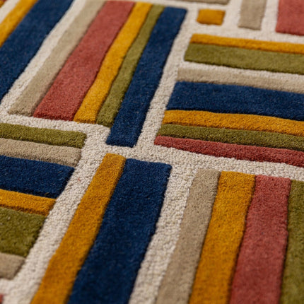 Moderne vloerkleden - Flair Rugs vloerkleed Lattice Shaped Wool Terracotta - Vloerkledenloods