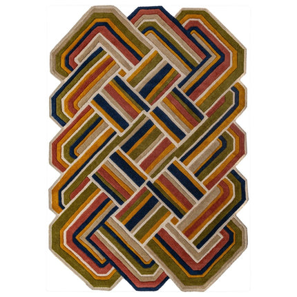 Moderne vloerkleden - Flair Rugs vloerkleed Lattice Shaped Wool Terracotta - Vloerkledenloods