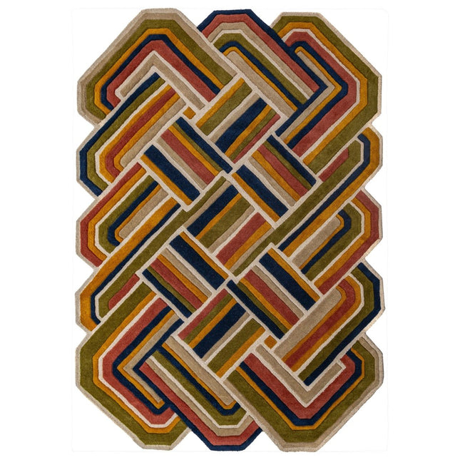 Moderne vloerkleden - Flair Rugs vloerkleed Lattice Shaped Wool Terracotta - Vloerkledenloods