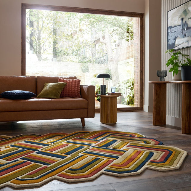 Moderne vloerkleden - Flair Rugs vloerkleed Lattice Shaped Wool Terracotta - Vloerkledenloods