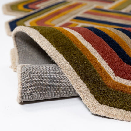 Moderne vloerkleden - Flair Rugs vloerkleed Lattice Shaped Wool Terracotta - Vloerkledenloods