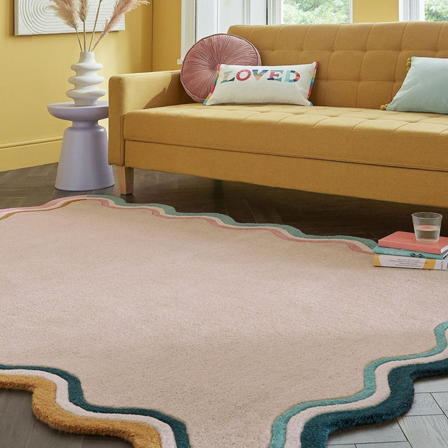 Moderne vloerkleden - Flair Rugs vloerkleed Leo Scallop Border Multi - Vloerkledenloods