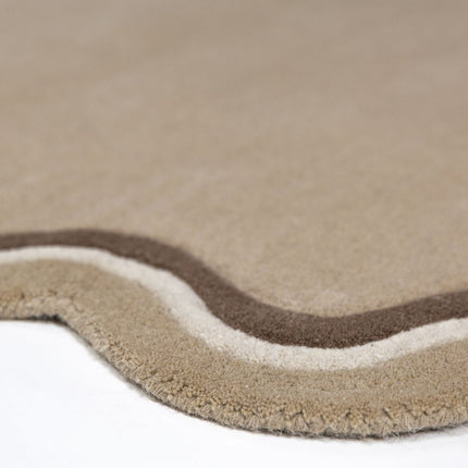 Moderne vloerkleden - Flair Rugs vloerkleed Leo Scallop Border Naturel - Vloerkledenloods