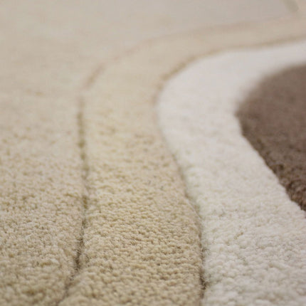 Moderne vloerkleden - Flair Rugs vloerkleed Leo Scallop Border Naturel - Vloerkledenloods