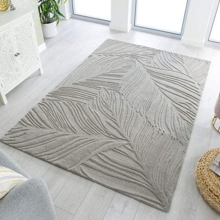 Moderne vloerkleden - Flair Rugs vloerkleed Lino Leaf Grijs - Vloerkledenloods