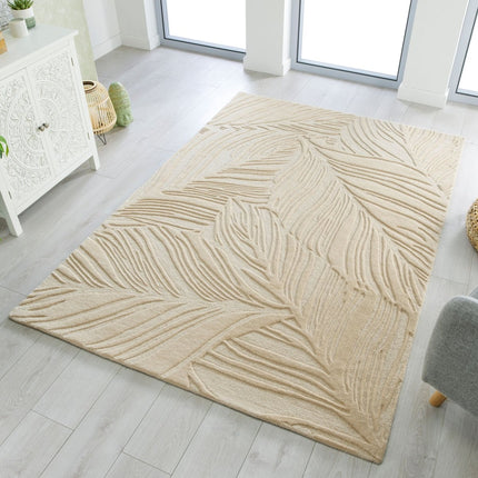 Moderne vloerkleden - Flair Rugs vloerkleed Lino Leaf Naturel - Vloerkledenloods