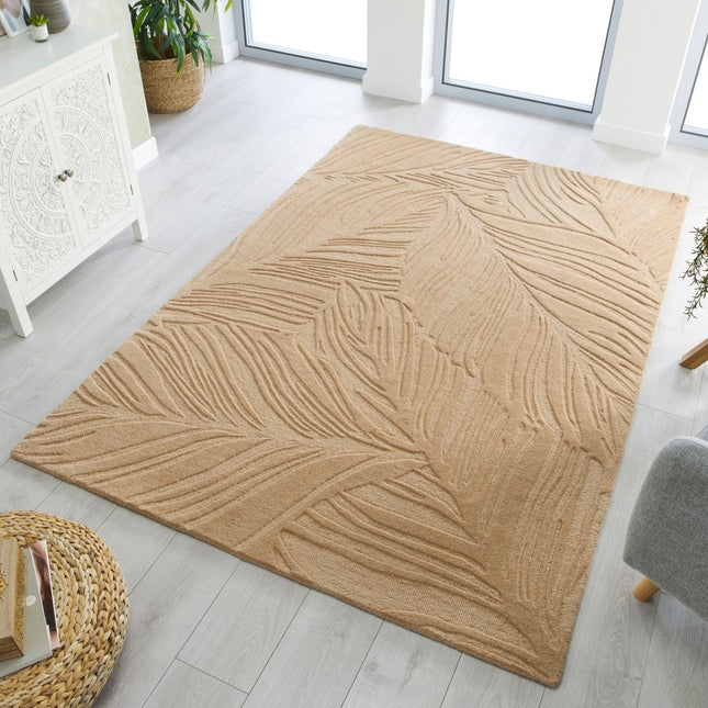 Moderne vloerkleden - Flair Rugs vloerkleed Lino Leaf Stone - Vloerkledenloods