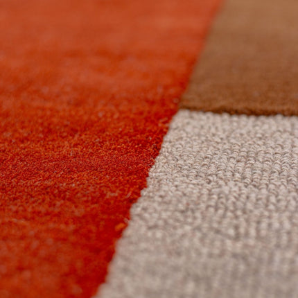 Moderne vloerkleden - Flair Rugs vloerkleed Mia Segment Roest - Vloerkledenloods